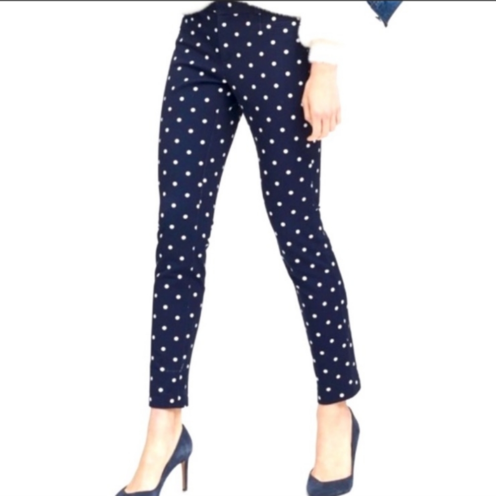 Banana Republic Navy Blue and White polka-dot Ankle pants. Sz. 12